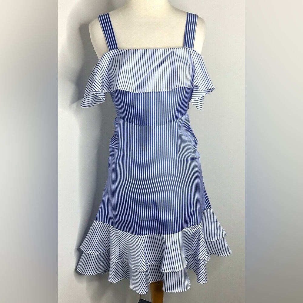 J. Crew womens Dress in Blue and White Stripes NWOT